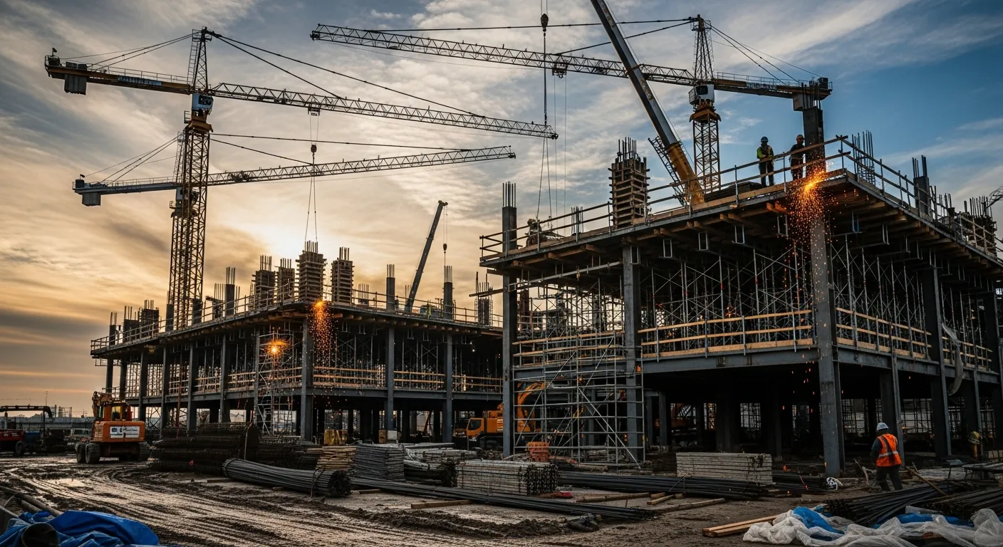 Construction site facing rising material costs from tariffs