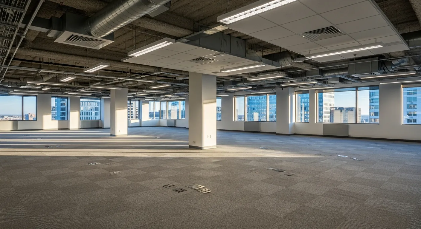 Office building interior ripe for adaptive reuse conversion
