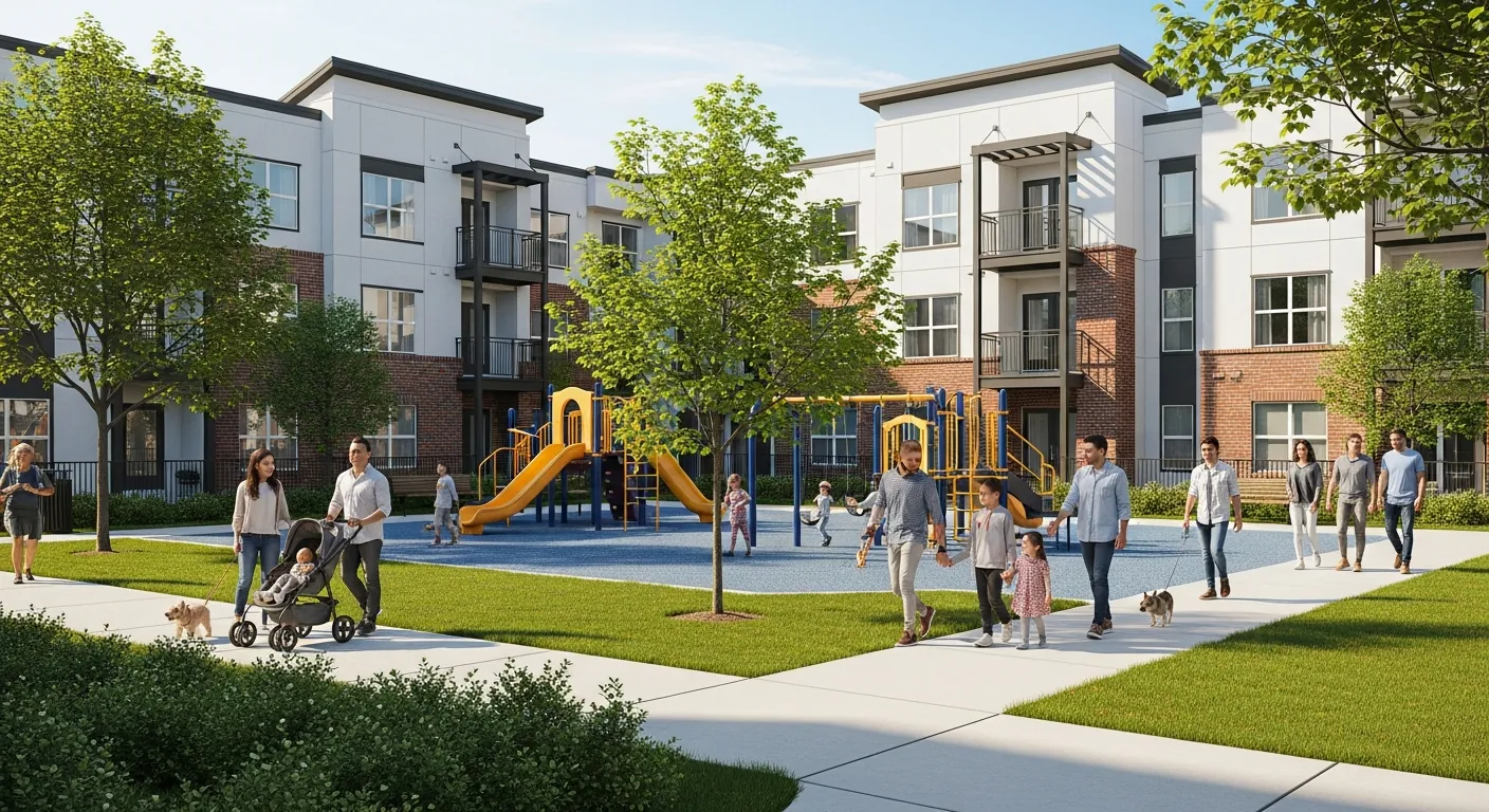 Workforce housing community serving essential workers