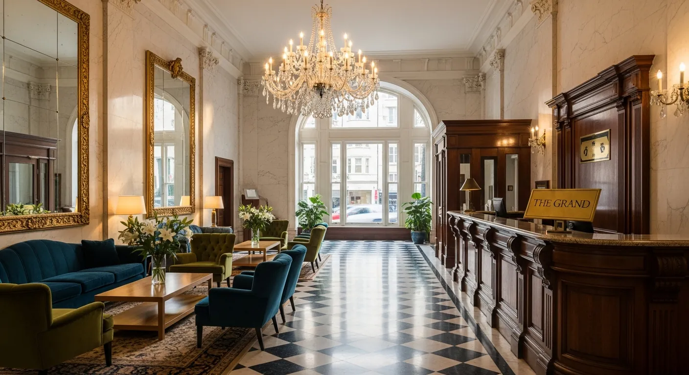 Hotel lobby ready for adaptive reuse conversion