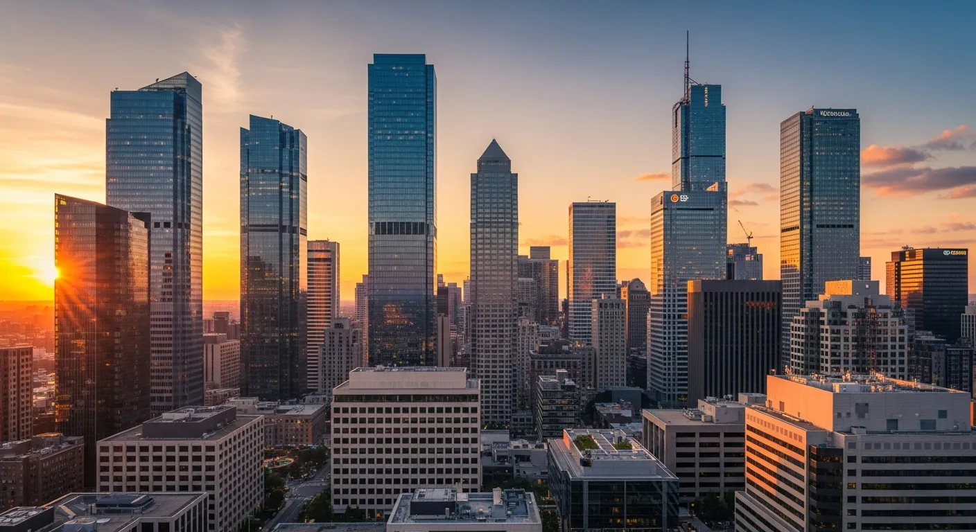 Financial district skyline representing institutional capital
