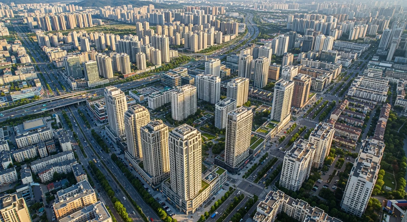 Aerial view of urban development
