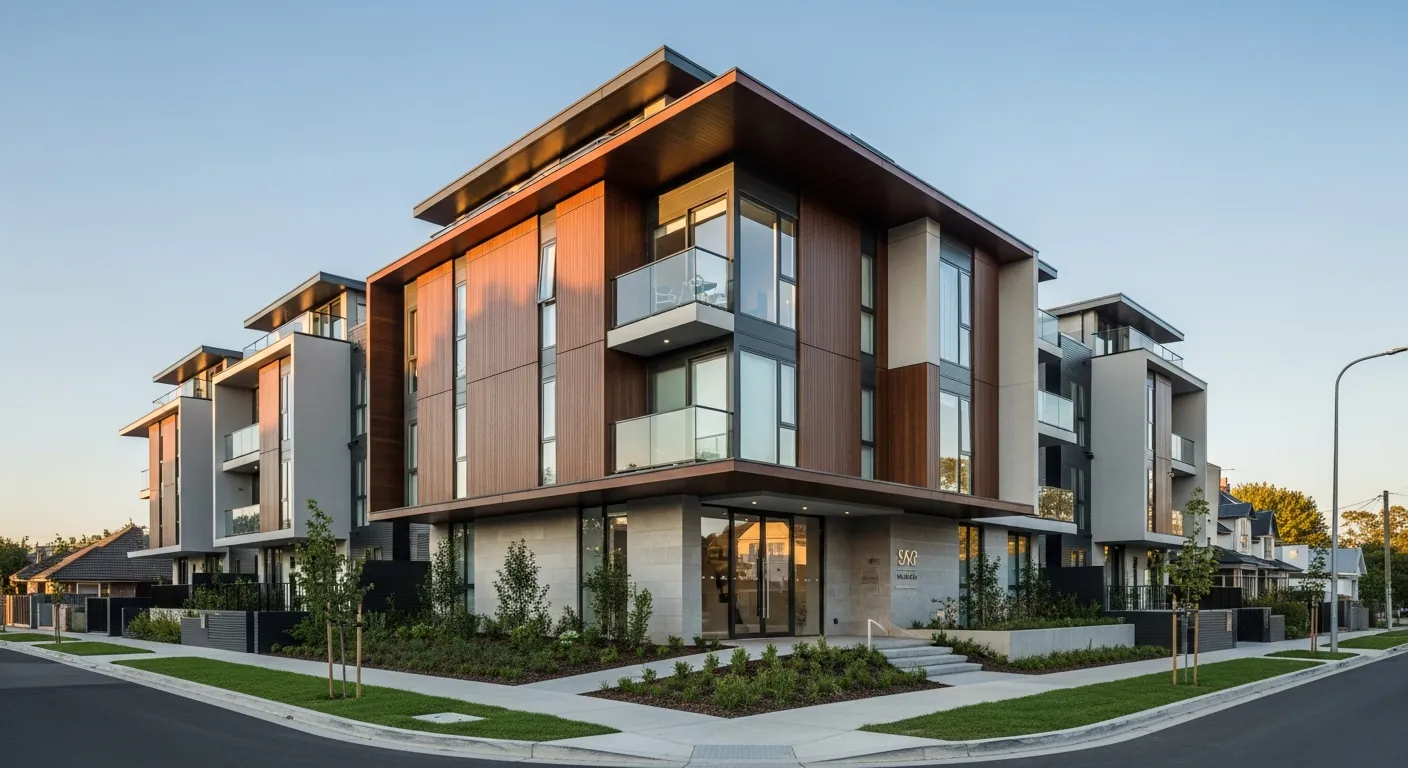 Modern residential building with distinctive design