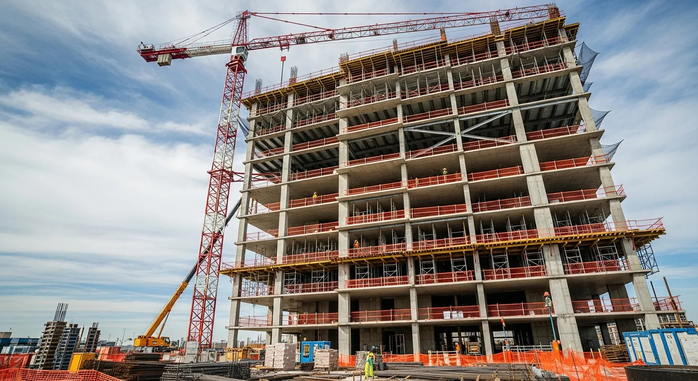 Commercial high-rise under construction