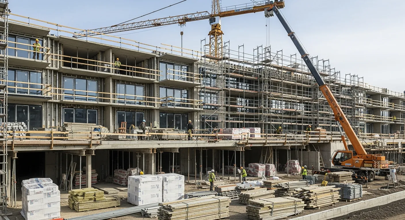 Modern residential construction project