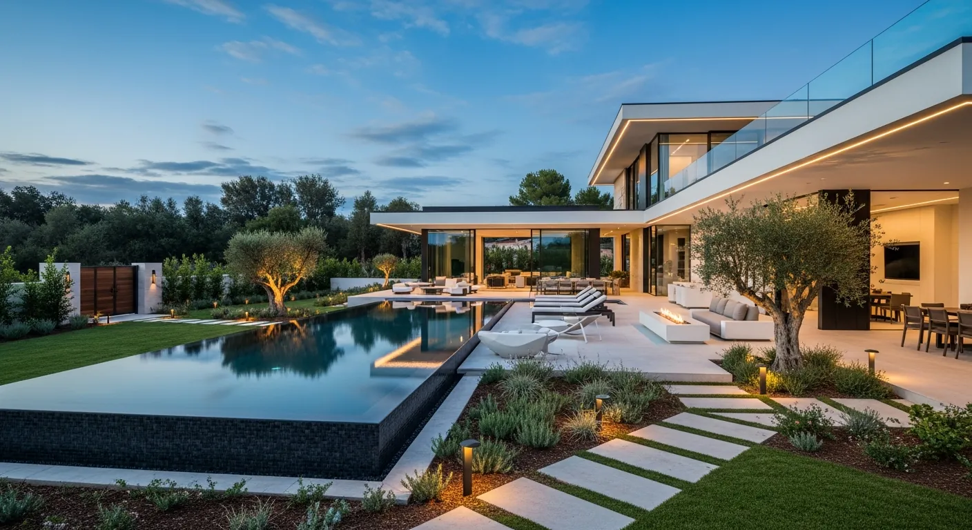 Modern residential villa with pool